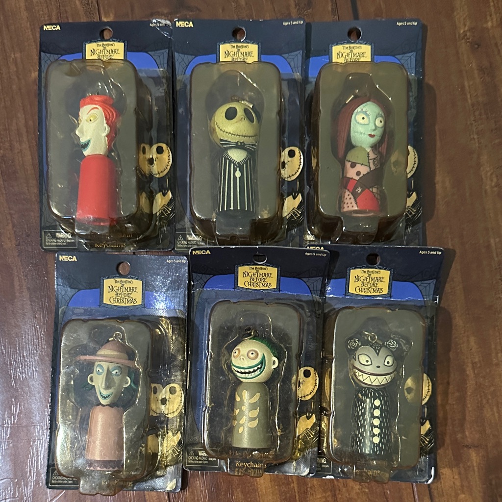 Neca Nightmare Before Christmas Light-Up Keychain Set (6 Nip) Nbc 2000s